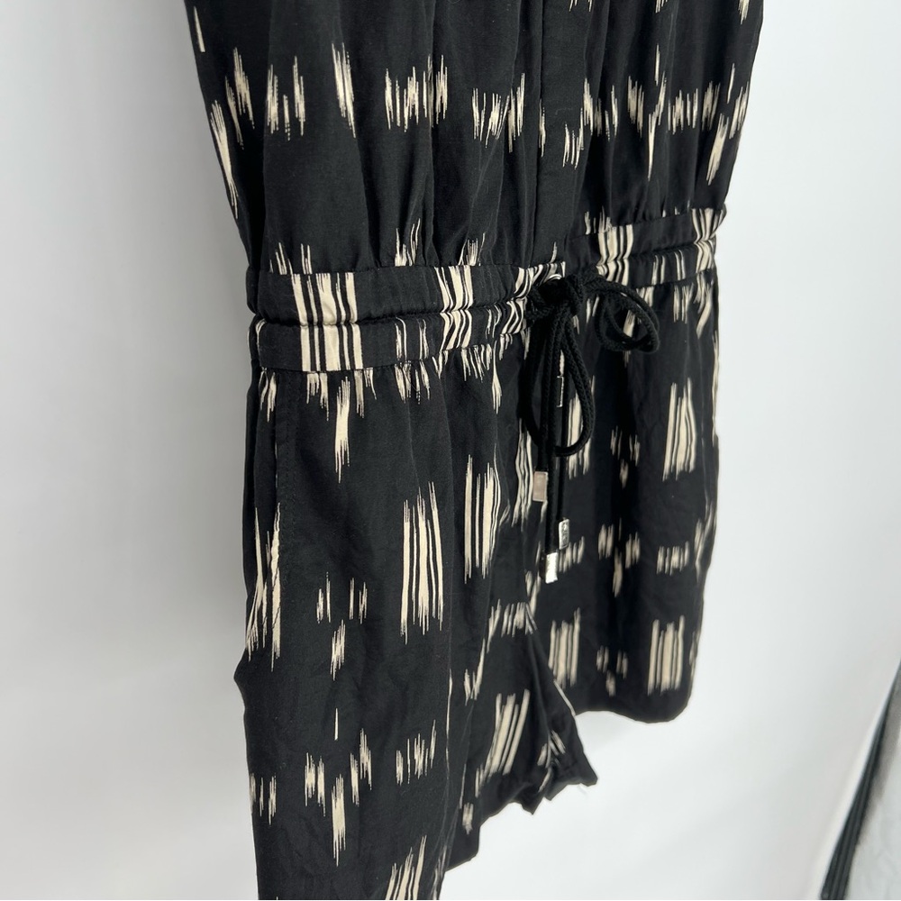 Derek Lam 10 Crosby Silk Cotton‎ Tie Waist Black V Neck Romper - Picture 4 of 15